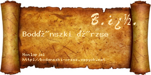 Bodánszki Örzse névjegykártya